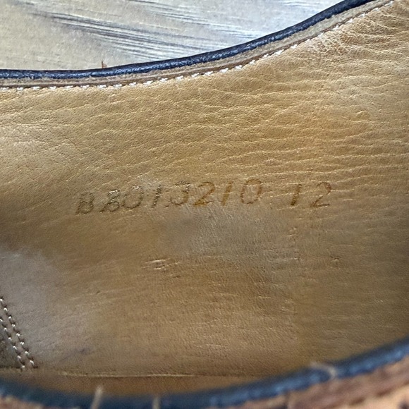 Beckett Simonon Kent Brogue Wingtip Derby Mens 12 Cognac Burnished Leather - Picture 11 of 11